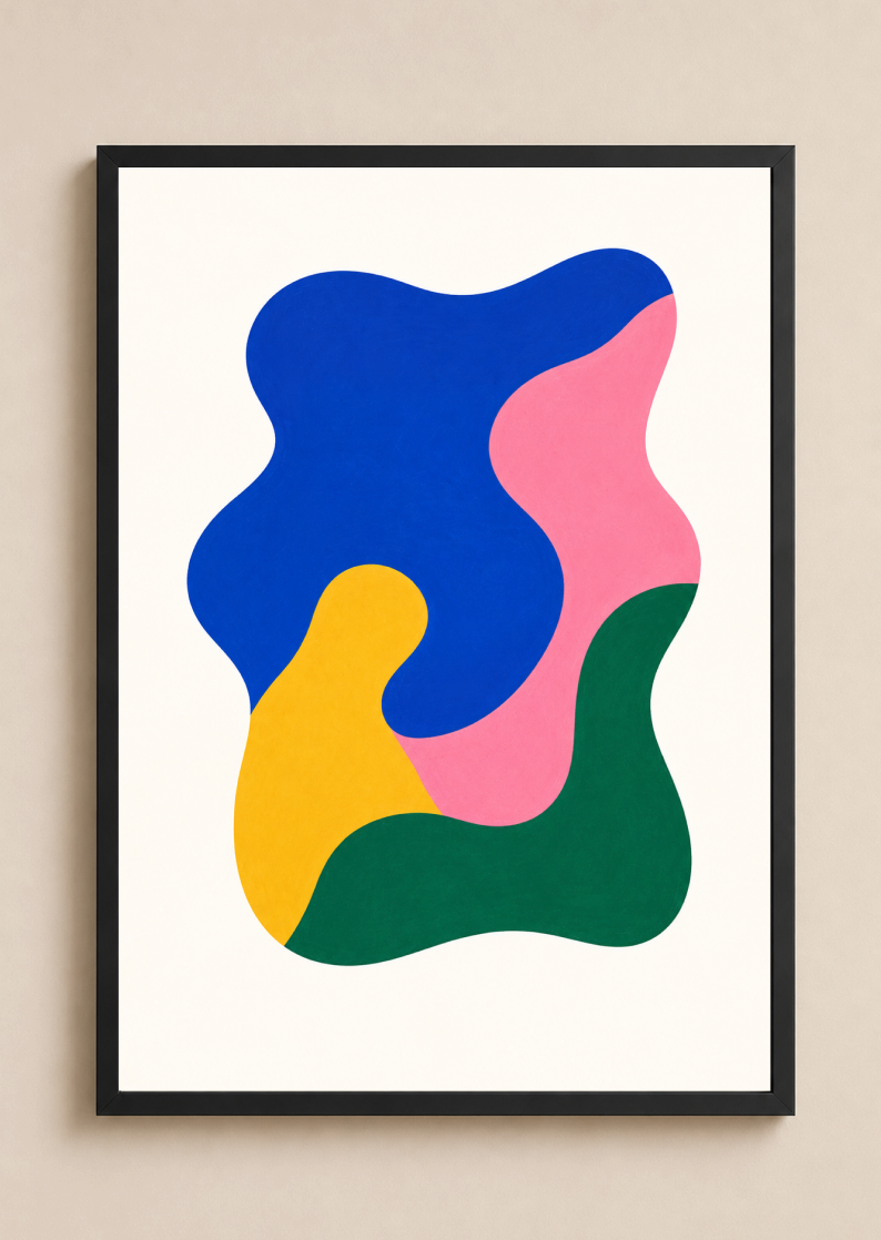 Modern Abstract Shapes Poster – Colorful Minimalist Wall Art Print