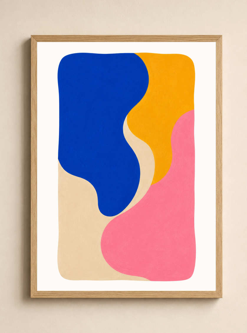 Abstract Color Blocks Poster – Modern Minimalist Wall Art Print