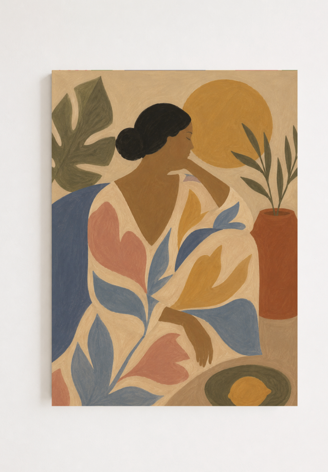 Abstract Woman Portrait Poster – Modern Figurative Wall Art Print