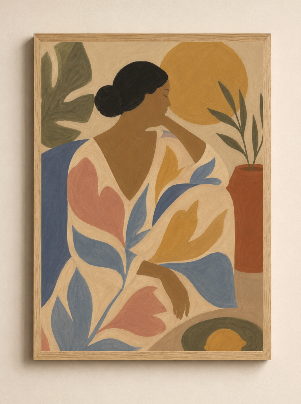 Abstract Woman Portrait Poster – Modern Figurative Wall Art Print
