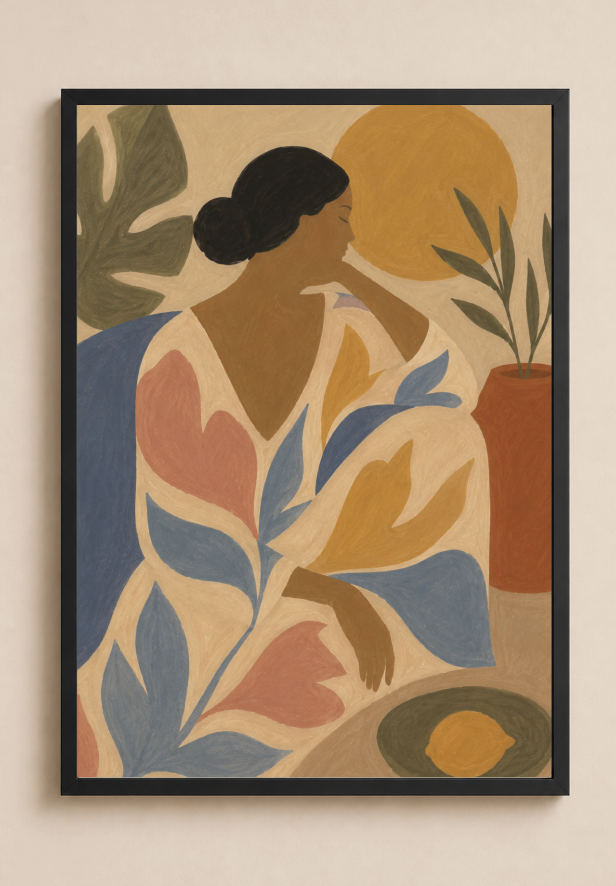 Abstract Woman Portrait Poster – Modern Figurative Wall Art Print
