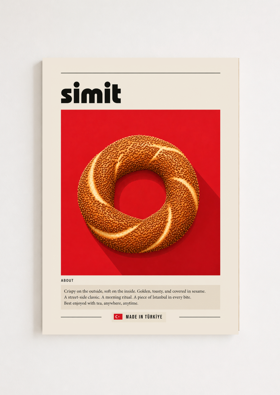 Simit Poster – Modern Turkish Street Food Wall Art Print