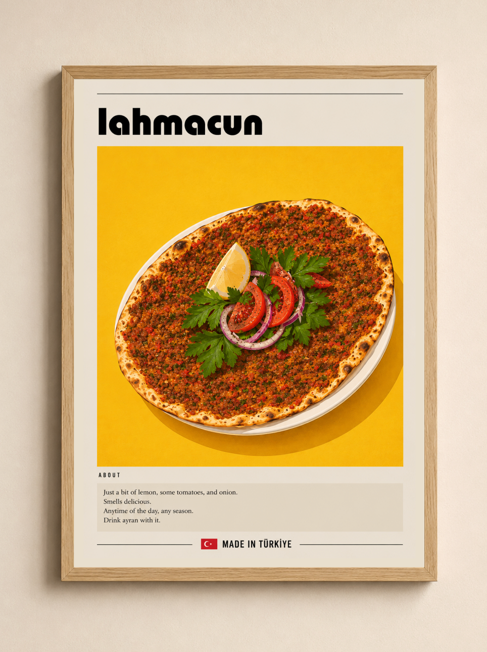 Lahmacun Poster – Modern Turkish Street Food Wall Art Print