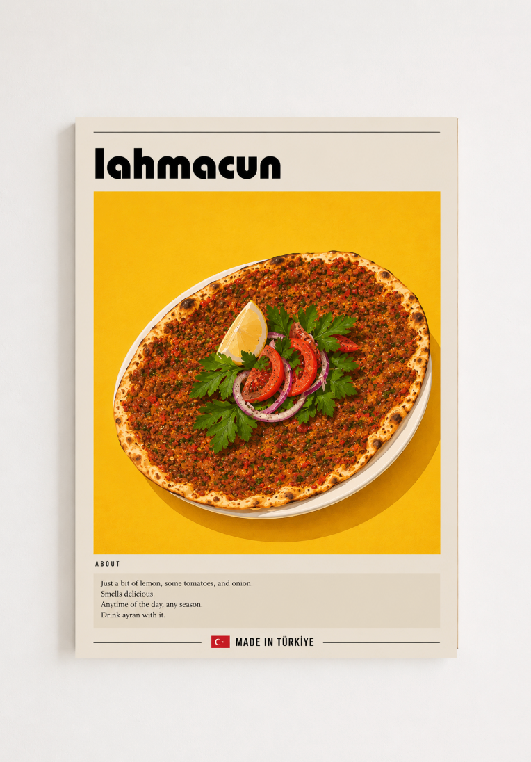 Lahmacun Poster – Modern Turkish Street Food Wall Art Print