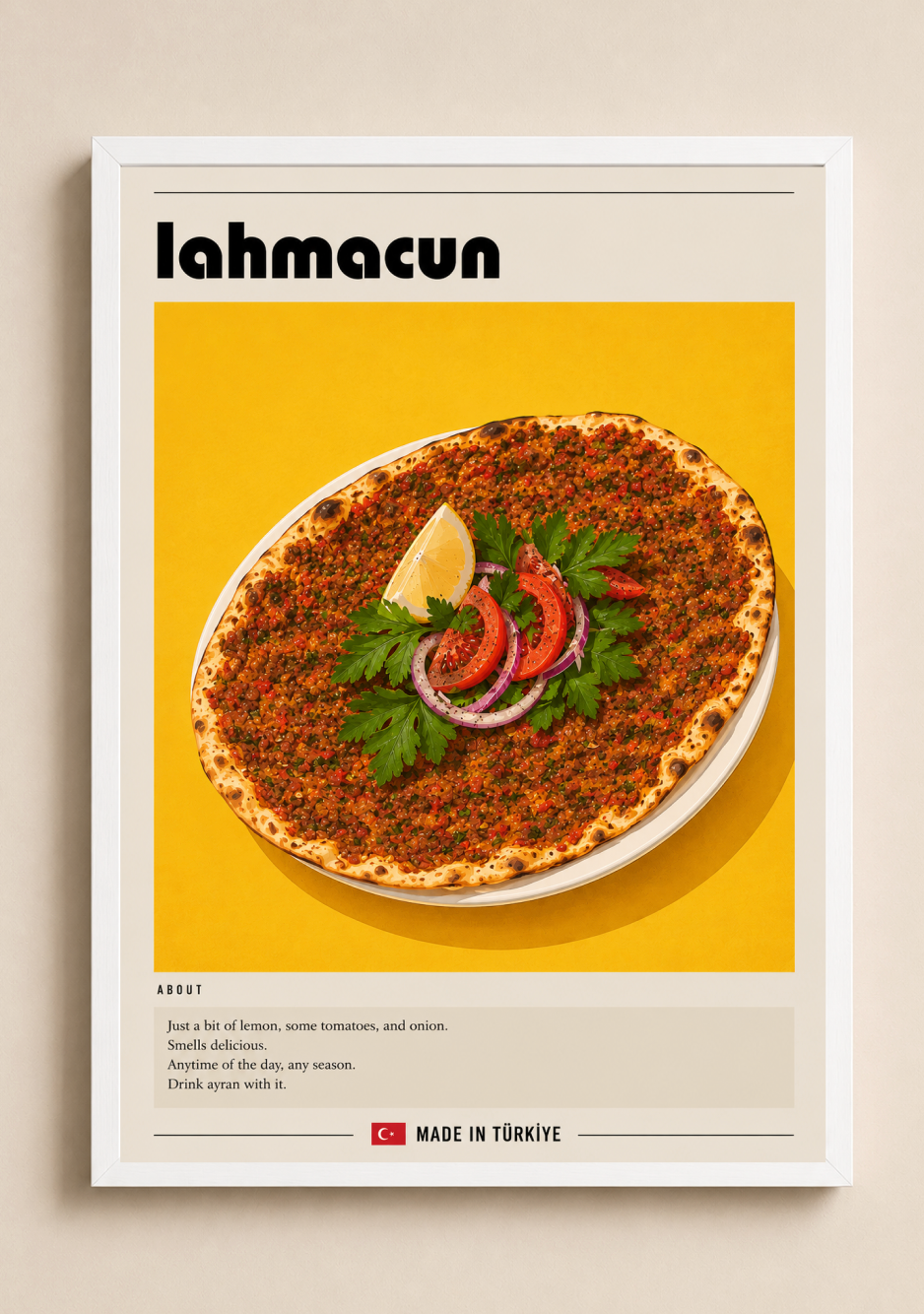 Lahmacun Poster – Modern Turkish Street Food Wall Art Print