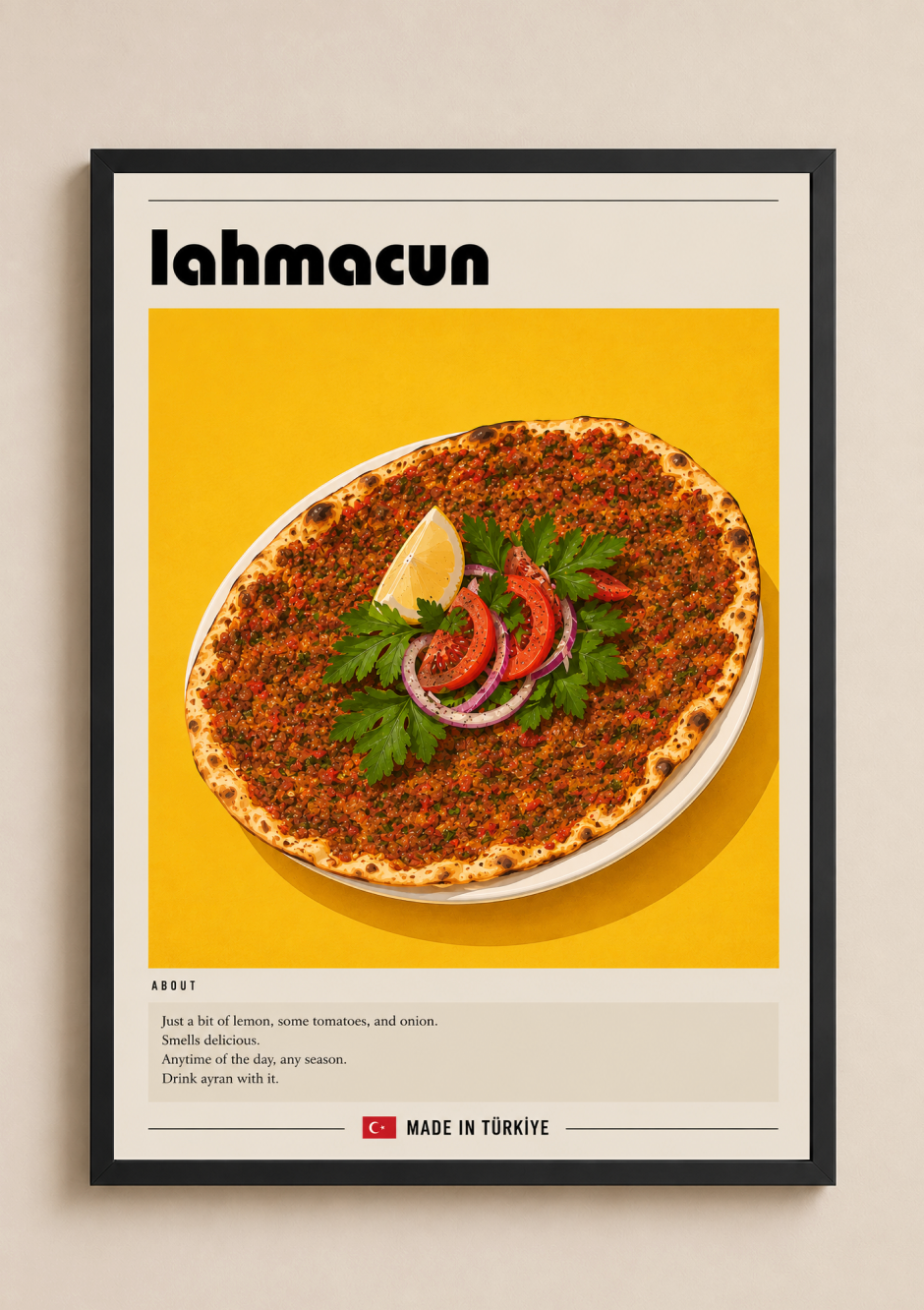 Lahmacun Poster – Modern Turkish Street Food Wall Art Print