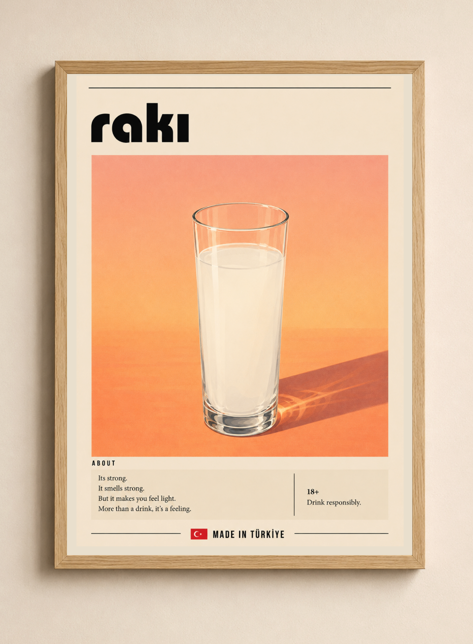 Rakı Poster – Modern Turkish Spirit Cocktail Wall Art Print