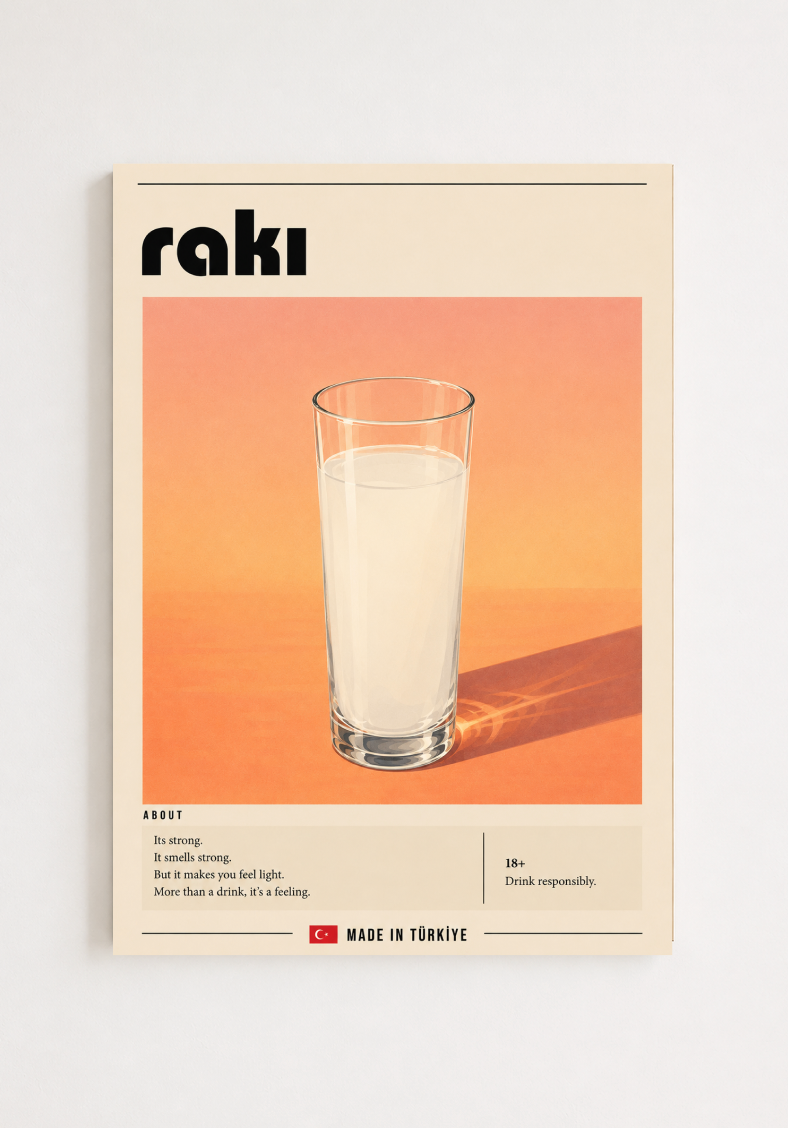 Rakı Poster – Modern Turkish Spirit Cocktail Wall Art Print