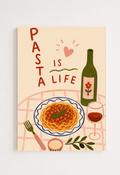 Pasta Is Life Poster – Italian Food Illustration Wall Art