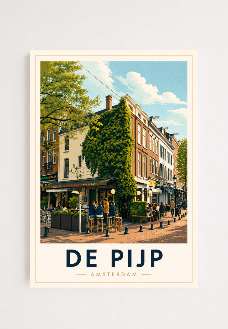 De Pijp Poster – Amsterdam Neighborhood Wall Art Print