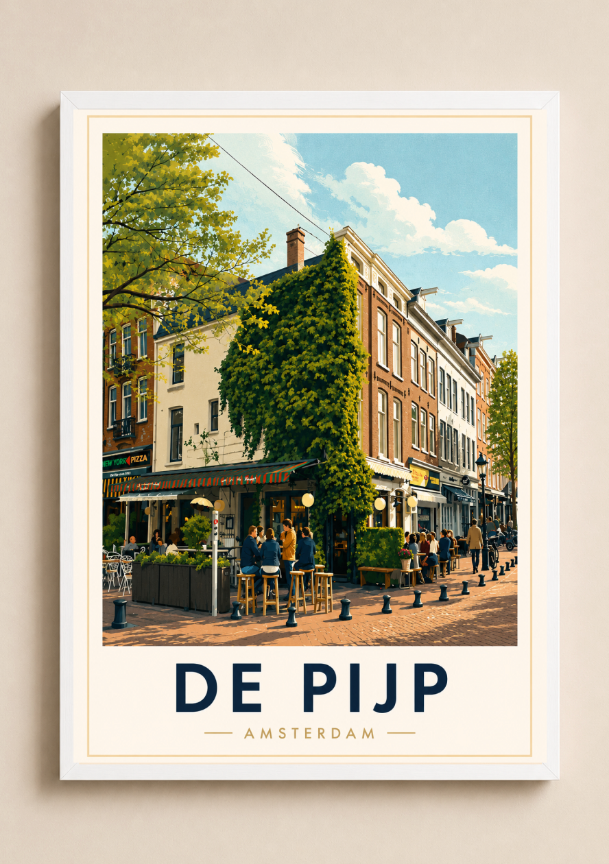 De Pijp Poster – Amsterdam Neighborhood Wall Art Print