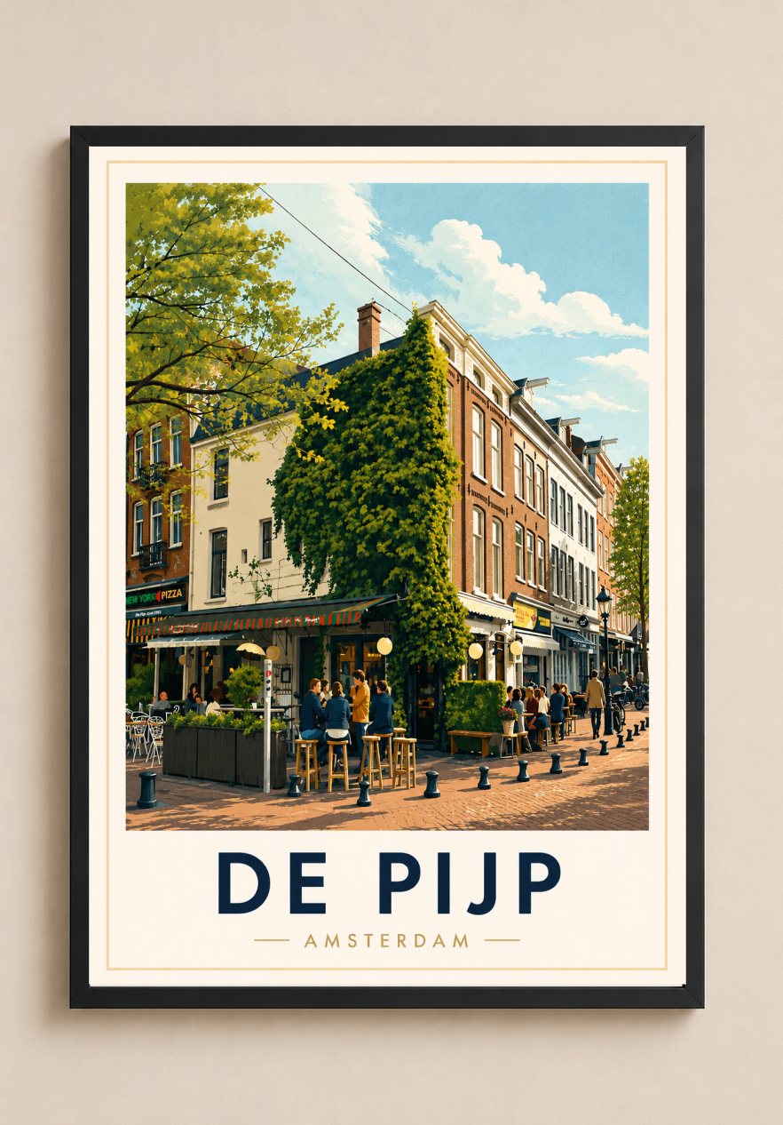 De Pijp Poster – Amsterdam Neighborhood Wall Art Print
