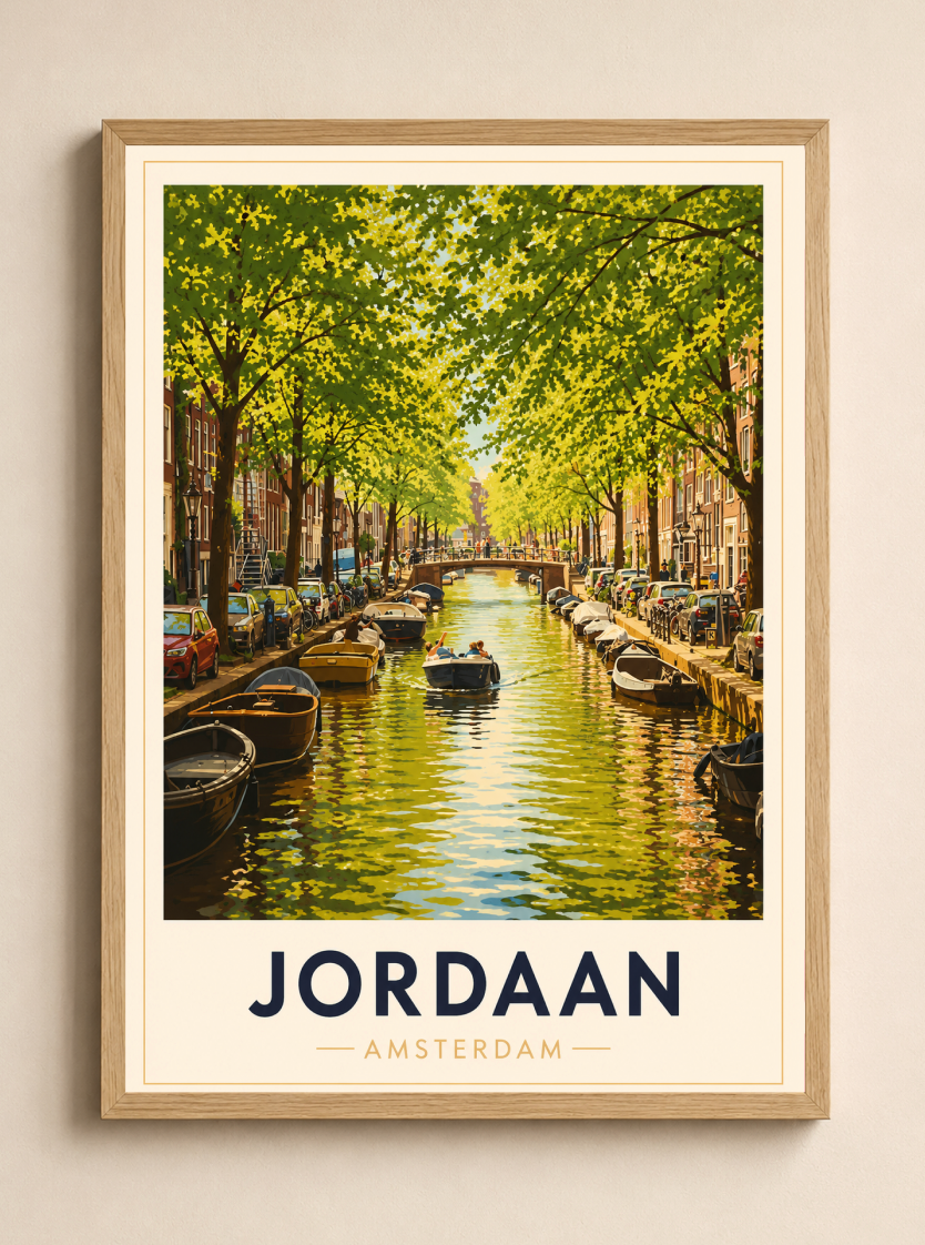 Jordaan Poster – Amsterdam Canal Wall Art Print