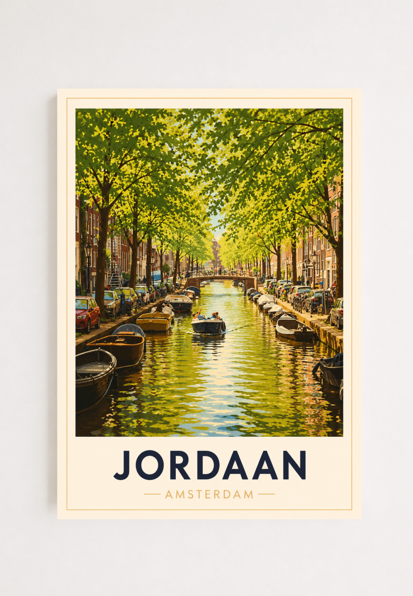 Jordaan Poster – Amsterdam Canal Wall Art Print