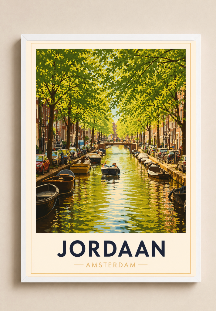 Jordaan Poster – Amsterdam Canal Wall Art Print