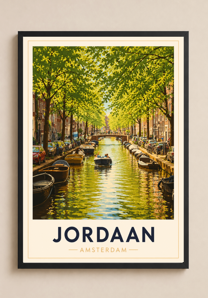 Jordaan Poster – Amsterdam Canal Wall Art Print