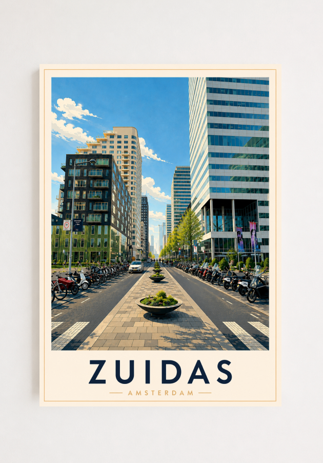 Zuidas Poster – Amsterdam Business District Wall Art Print