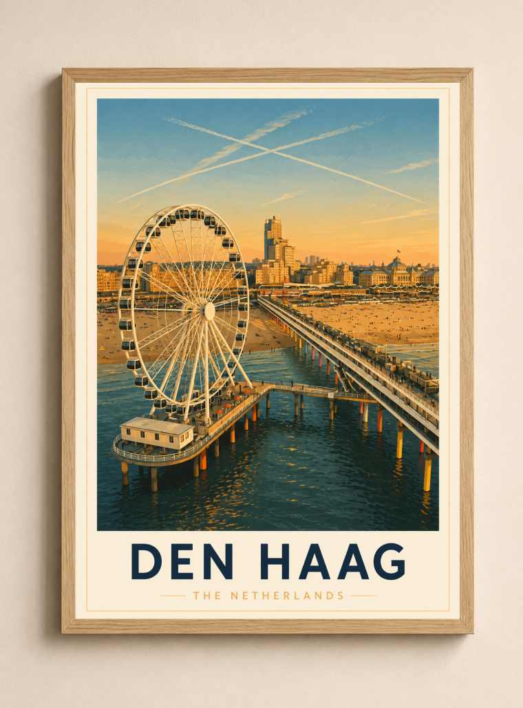 Den Haag Poster – Vintage Netherlands Travel Wall Art Print