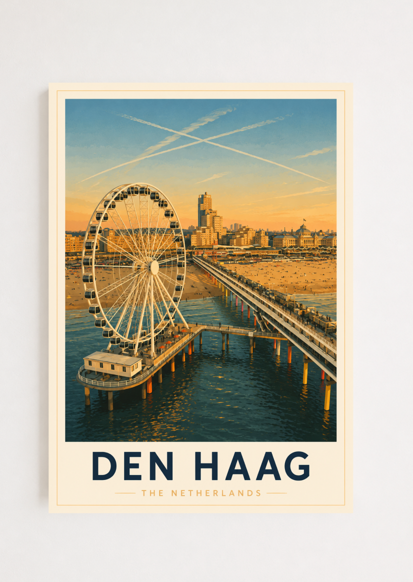 Den Haag Poster – Vintage Netherlands Travel Wall Art Print
