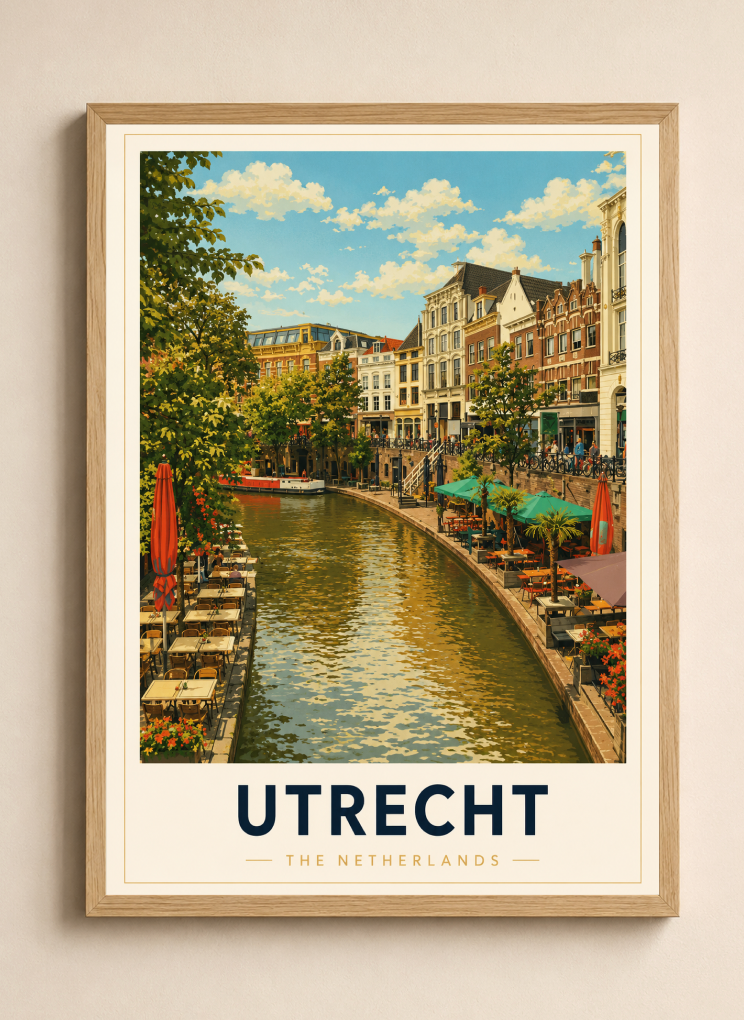 Utrecht Poster – Vintage Netherlands Travel Wall Art Print