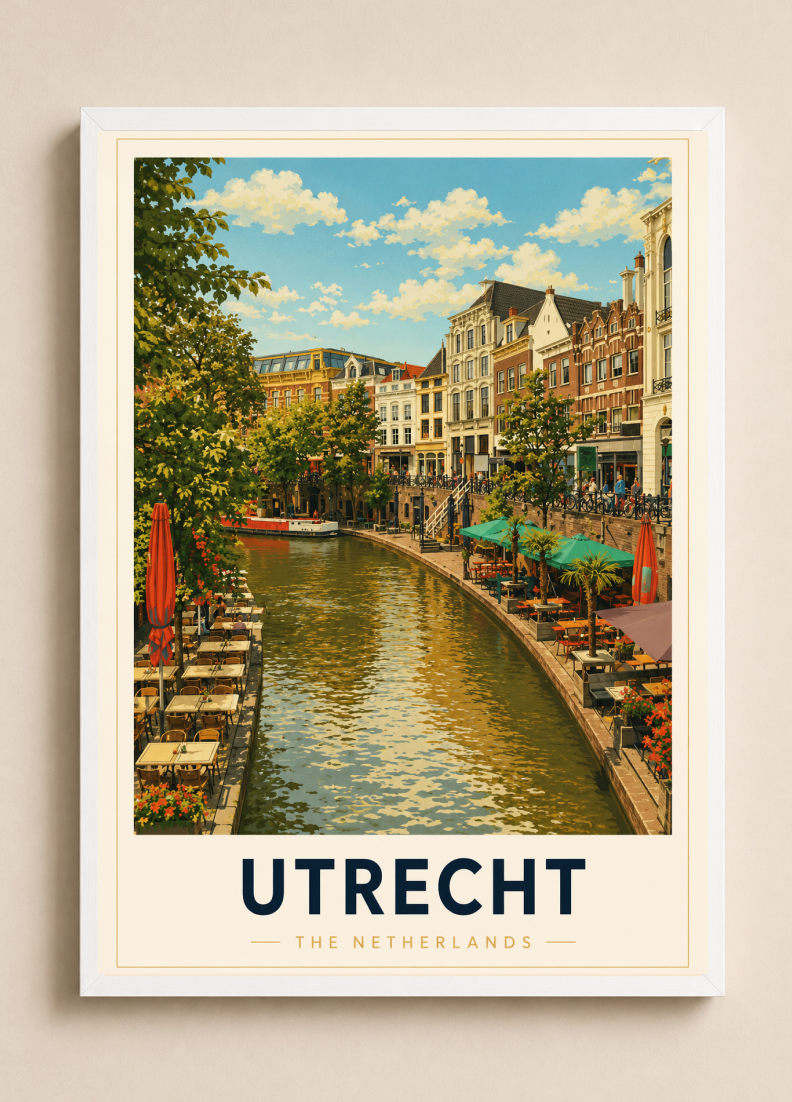 Utrecht Poster – Vintage Netherlands Travel Wall Art Print