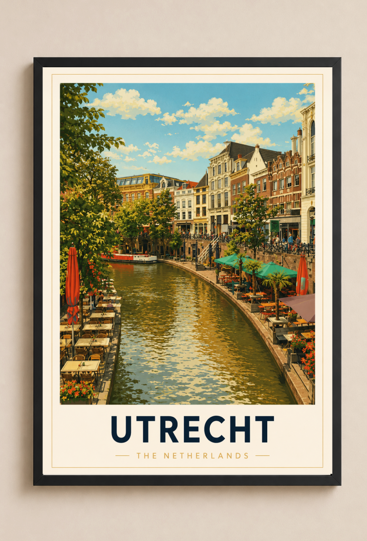 Utrecht Poster – Vintage Netherlands Travel Wall Art Print
