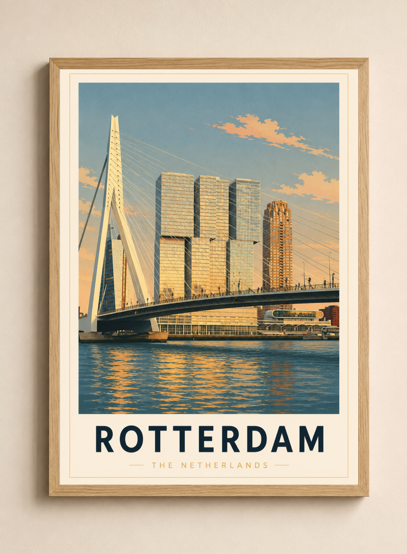 Rotterdam Poster – Vintage Netherlands Travel Wall Art Print