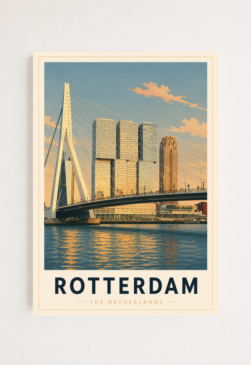 Rotterdam Poster – Vintage Netherlands Travel Wall Art Print