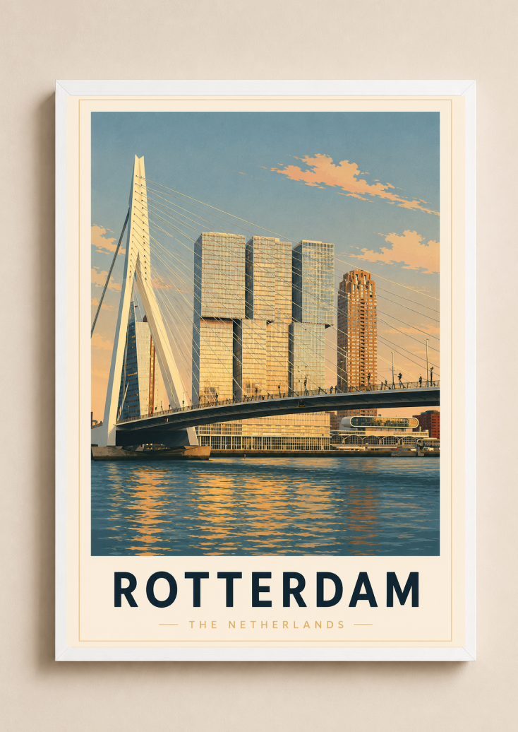Rotterdam Poster – Vintage Netherlands Travel Wall Art Print