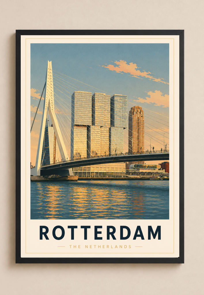 Rotterdam Poster – Vintage Netherlands Travel Wall Art Print