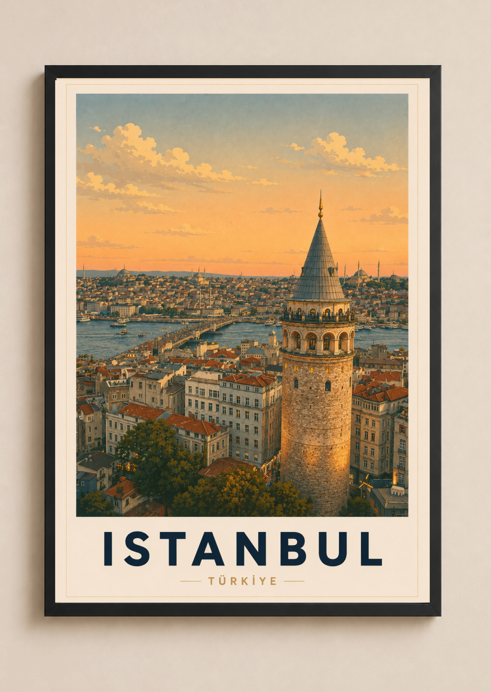 Istanbul Poster – Vintage Türkiye Travel Wall Art Print