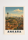 Ankara Travel Poster | Vintage Türkiye Wall Art | Retro Ankara City Print