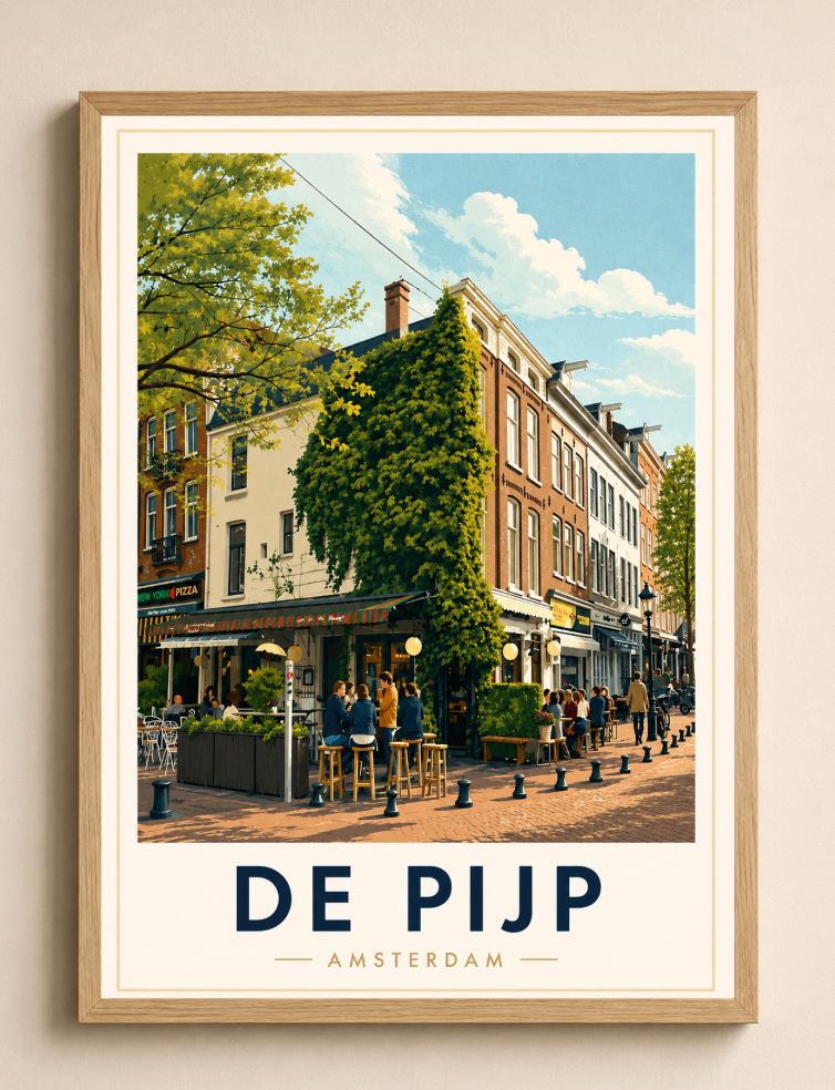 De Pijp Poster – Amsterdam Neighborhood Wall Art Print
