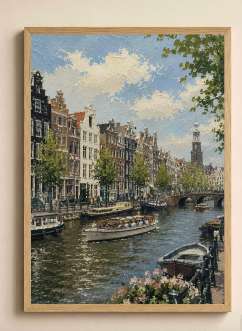 Prinsengracht — Amsterdam Oil Painting Style Print