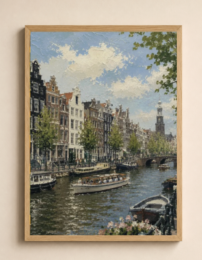 Prinsengracht — Amsterdam Oil Painting Style Print