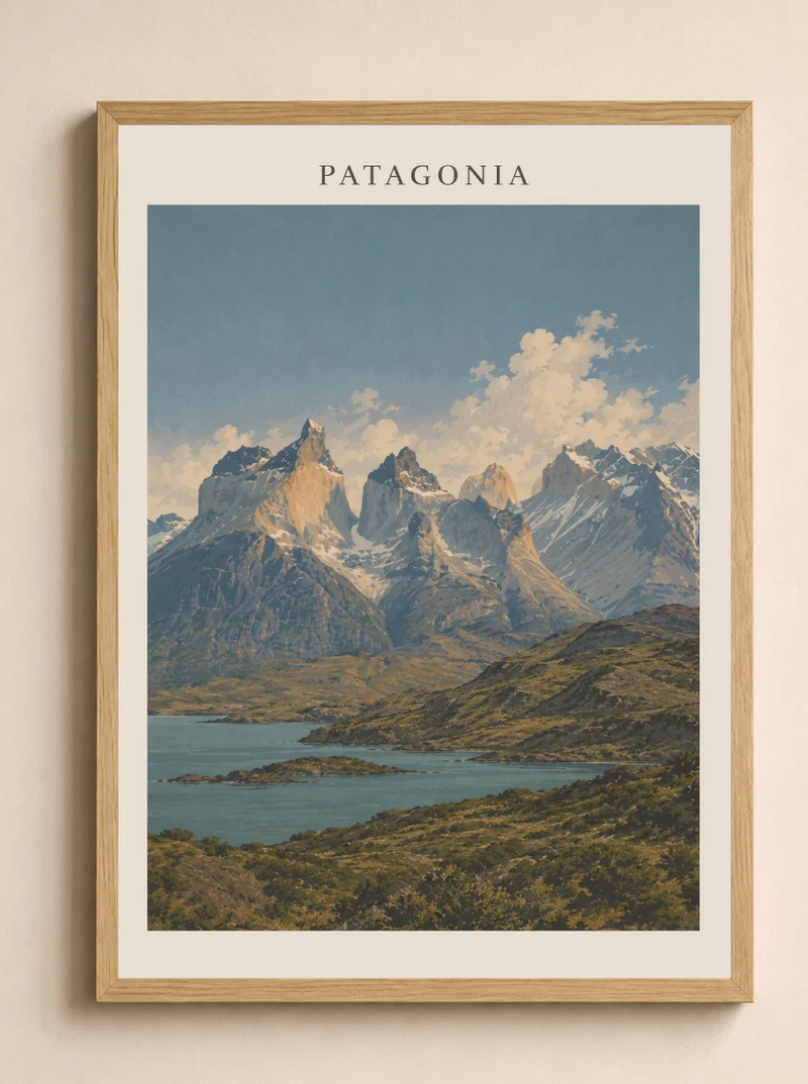 Patagonia Mountain Poster – Patagonian Landscape Wall Art Print